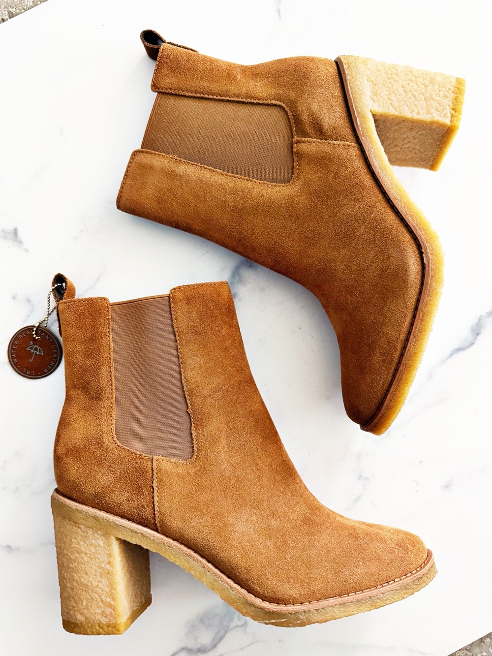 Lauren Ralph Lauren Marianna Water-Repellent Suede Chelsea Boots, Size 8.5, NWT